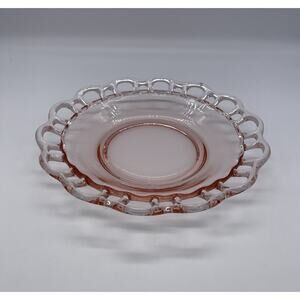 9” Shallow Round Bowl Open Work Pink by Lancaster